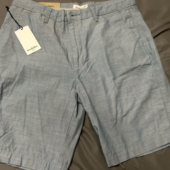 NWT Goodfellow & Co Mens Blue The Every Wear Shirts 7" 30 - Picture 3 of 3